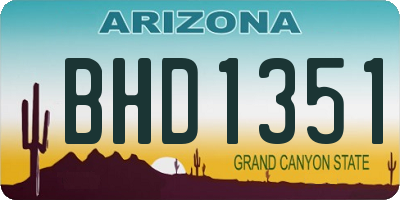 AZ license plate BHD1351
