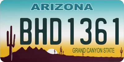AZ license plate BHD1361