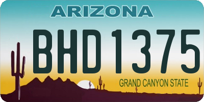 AZ license plate BHD1375