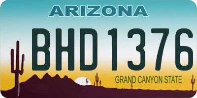 AZ license plate BHD1376