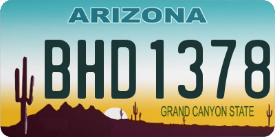 AZ license plate BHD1378