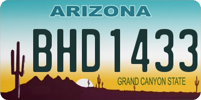 AZ license plate BHD1433