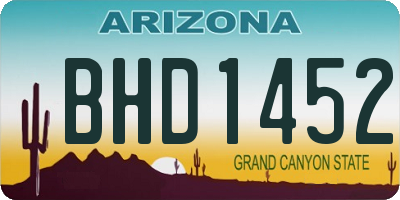AZ license plate BHD1452