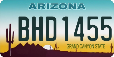 AZ license plate BHD1455