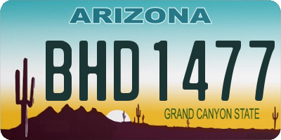 AZ license plate BHD1477