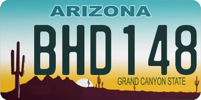 AZ license plate BHD148