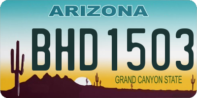 AZ license plate BHD1503