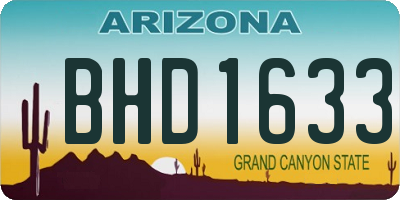 AZ license plate BHD1633