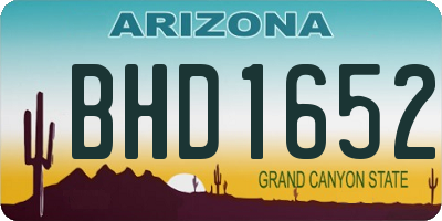 AZ license plate BHD1652