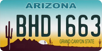 AZ license plate BHD1663