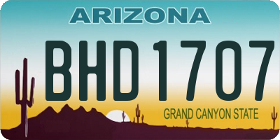AZ license plate BHD1707