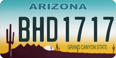 AZ license plate BHD1717