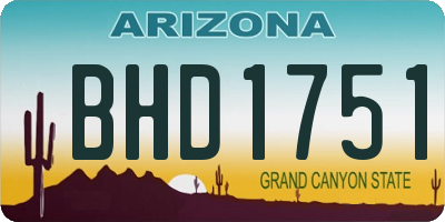 AZ license plate BHD1751