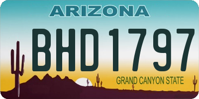 AZ license plate BHD1797