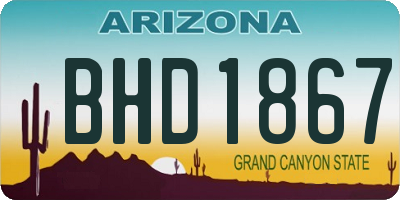AZ license plate BHD1867