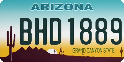 AZ license plate BHD1889
