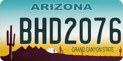 AZ license plate BHD2076