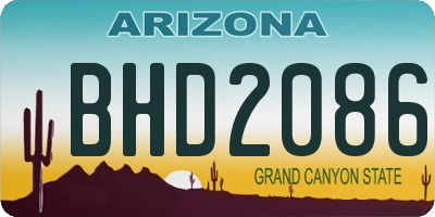 AZ license plate BHD2086