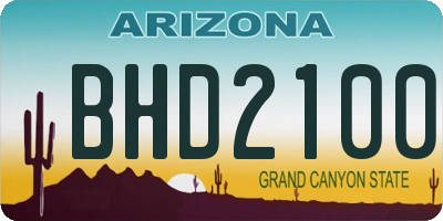AZ license plate BHD2100
