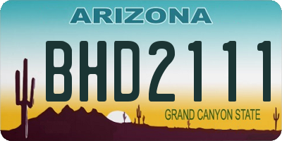AZ license plate BHD2111