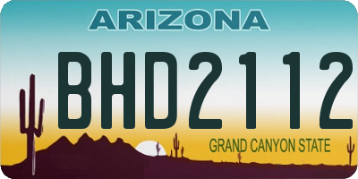 AZ license plate BHD2112