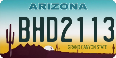 AZ license plate BHD2113