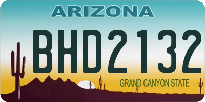 AZ license plate BHD2132