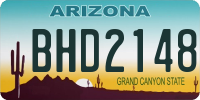 AZ license plate BHD2148