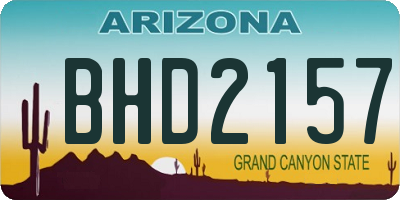 AZ license plate BHD2157