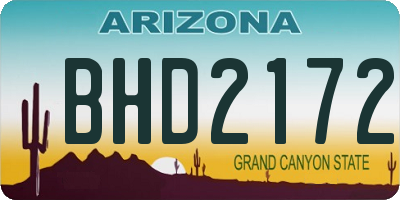 AZ license plate BHD2172