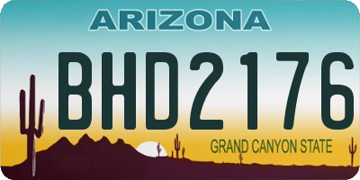 AZ license plate BHD2176