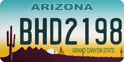 AZ license plate BHD2198