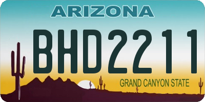 AZ license plate BHD2211