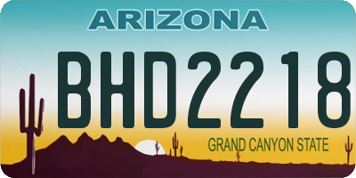 AZ license plate BHD2218