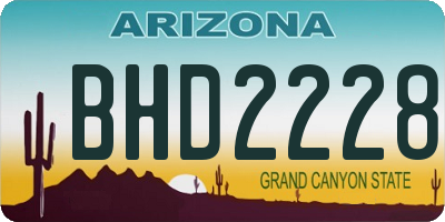 AZ license plate BHD2228