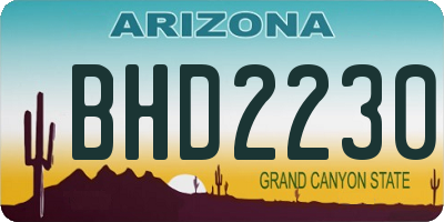 AZ license plate BHD2230