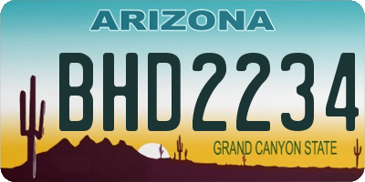AZ license plate BHD2234