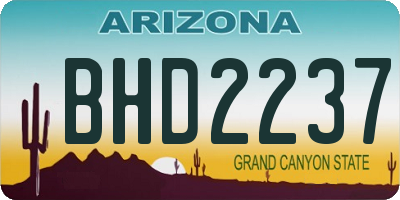 AZ license plate BHD2237