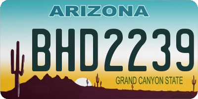 AZ license plate BHD2239