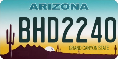 AZ license plate BHD2240