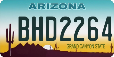 AZ license plate BHD2264