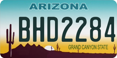 AZ license plate BHD2284