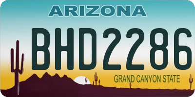AZ license plate BHD2286