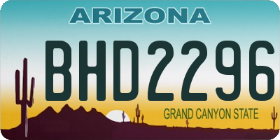 AZ license plate BHD2296