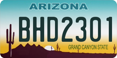 AZ license plate BHD2301