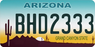 AZ license plate BHD2333