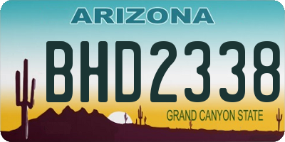 AZ license plate BHD2338