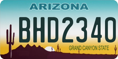 AZ license plate BHD2340