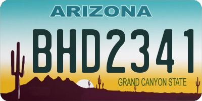 AZ license plate BHD2341