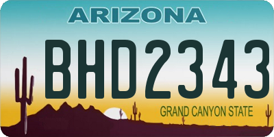 AZ license plate BHD2343